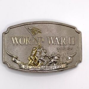 World War II Remembered Vintage Belt Buckle CSI 1990